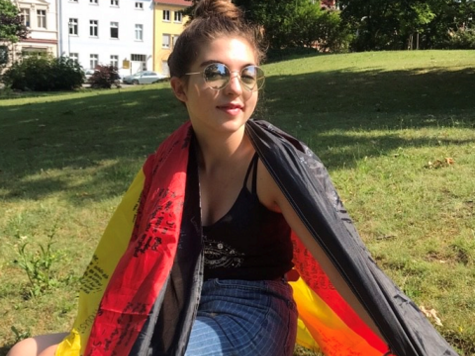 Germany student with flag