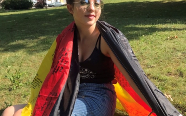Exchange student with German flag