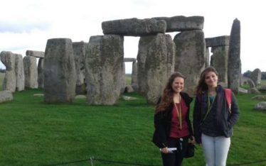Exchange students at stonehenge