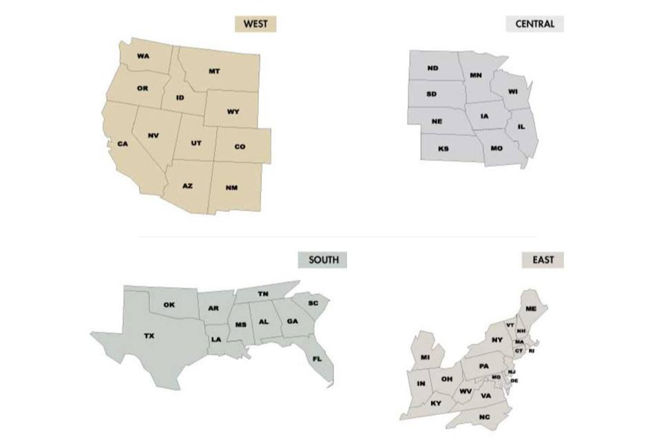 USA regions preference